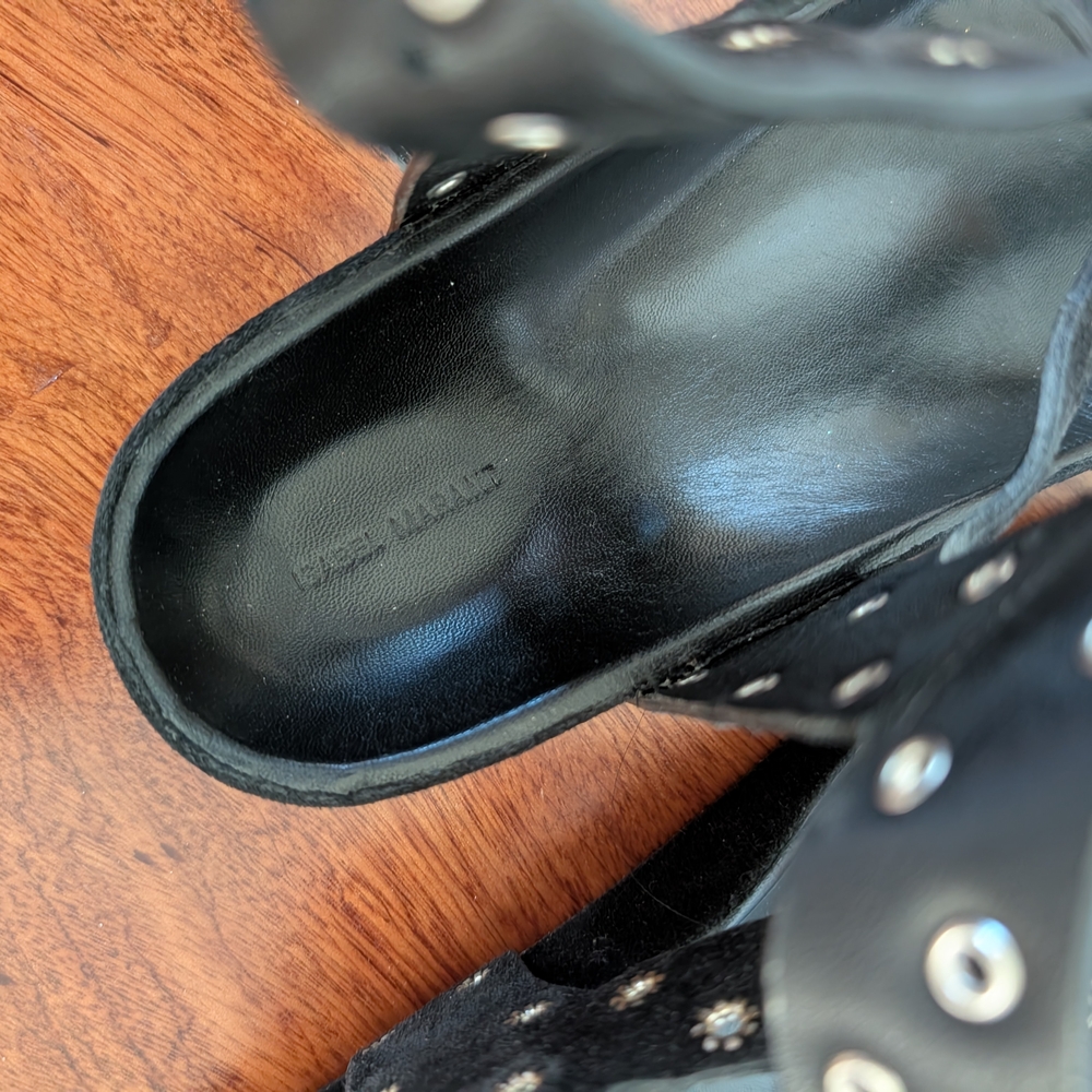 Isabel Marant Black Sandals with Floral Accents - Picture 2 of 5